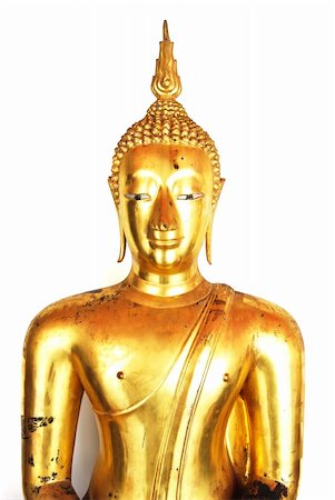 Golden Buddha Statue isolated on white background Stock Photo - Budget Royalty-Free & Subscription, Code: 400-04771590