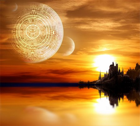 prophecy - Fantasy landscape and Maya calendar Stock Photo - Budget Royalty-Free & Subscription, Code: 400-04771712