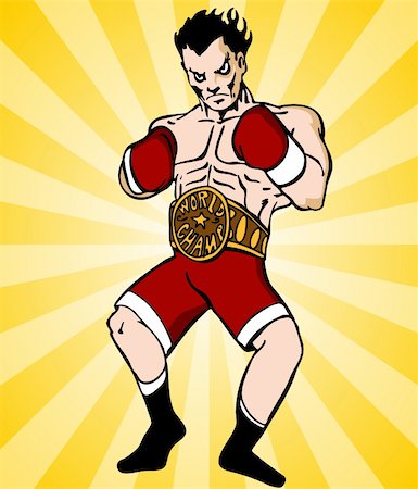 simsearch:400-04006067,k - An image of a boxer with championship belt. Foto de stock - Super Valor sin royalties y Suscripción, Código: 400-04771803