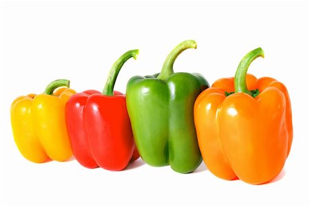 Four sweet peppers on a white background Stock Photo - Budget Royalty-Free & Subscription, Code: 400-04771978