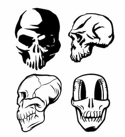 various pirate skulls and crossbones vector illustration Stock Photo - Budget Royalty-Free & Subscription, Code: 400-04771972