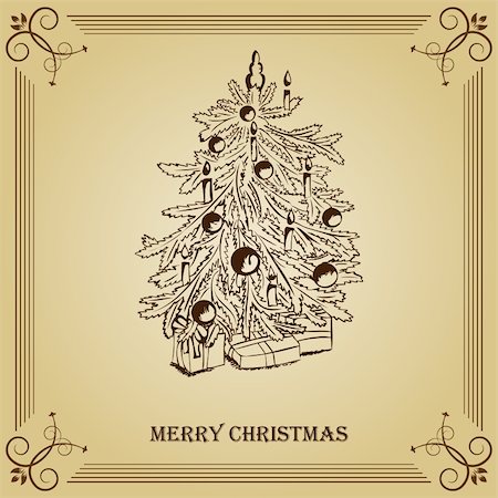 simsearch:400-04771465,k - Vector vintage christmas greeting card Stock Photo - Budget Royalty-Free & Subscription, Code: 400-04772017