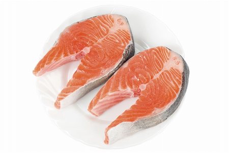 simsearch:400-07044537,k - Red fish steak isolated on a white background Foto de stock - Super Valor sin royalties y Suscripción, Código: 400-04772463