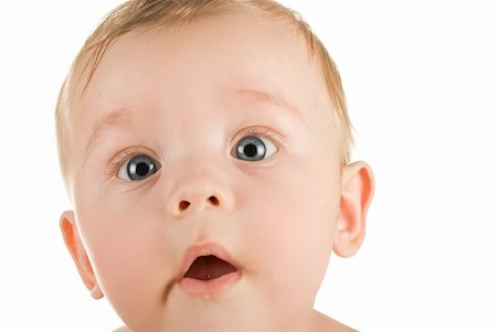 simsearch:400-04787509,k - baby boy portrait closeup isolated on a white background Photographie de stock - Aubaine LD & Abonnement, Code: 400-04772476