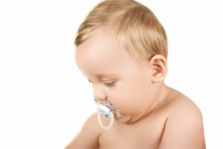 simsearch:400-04001701,k - baby boy with pacifier isolated on a white background Stock Photo - Budget Royalty-Free & Subscription, Code: 400-04772477
