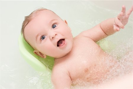 Beauty happy baby boy having bath Stock Photo - Budget Royalty-Free & Subscription, Code: 400-04772478