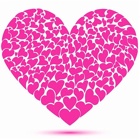 simsearch:400-04783578,k - illustration of heart  made of many hearts on white background Stockbilder - Microstock & Abonnement, Bildnummer: 400-04772680