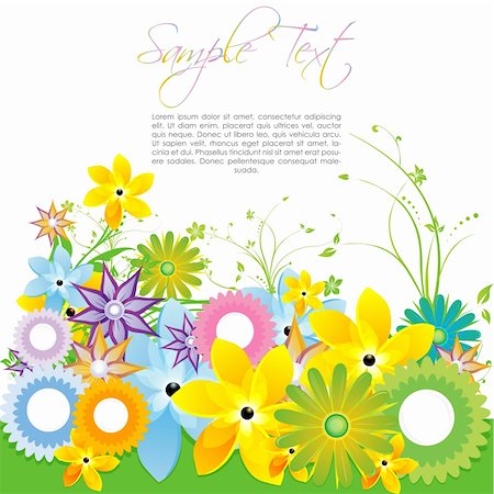 simsearch:400-04268949,k - illustration of colorful floral card Stock Photo - Budget Royalty-Free & Subscription, Code: 400-04772695