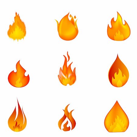 flammable - illustration of shapes of fire on white background Stock Photo - Budget Royalty-Free & Subscription, Code: 400-04772705