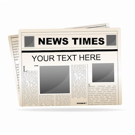 simsearch:400-05901369,k - illustration of news paper on white background Stock Photo - Budget Royalty-Free & Subscription, Code: 400-04772700