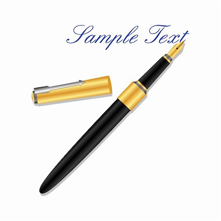 simsearch:400-05122820,k - illustration of fountain pen on white background Stock Photo - Budget Royalty-Free & Subscription, Code: 400-04772722