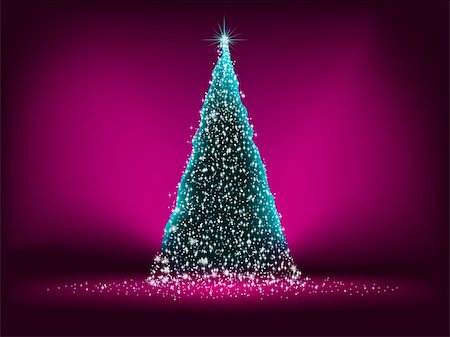 simsearch:400-04320201,k - Abstract green christmas tree on Purple background. EPS 8 vector file included Stock Photo - Budget Royalty-Free & Subscription, Code: 400-04772751