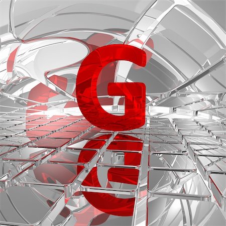 red uppercase letter g in futuristic space - 3d illustration Stock Photo - Budget Royalty-Free & Subscription, Code: 400-04772773