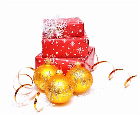 christmas decoration on white Stock Photo - Budget Royalty-Free & Subscription, Code: 400-04772869