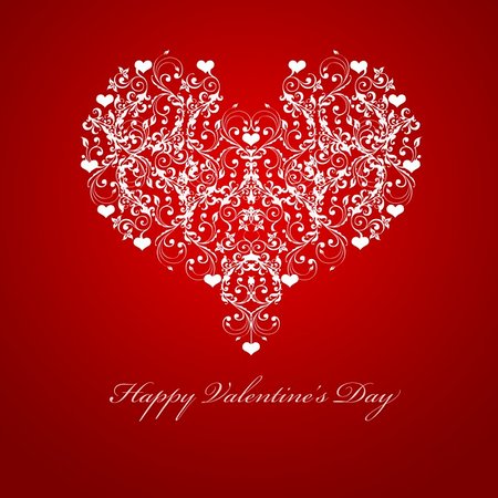 simsearch:400-05295204,k - Happy Valentines Day Embossed Leaf Vine Hearts Motif Illustration Red Stock Photo - Budget Royalty-Free & Subscription, Code: 400-04772917