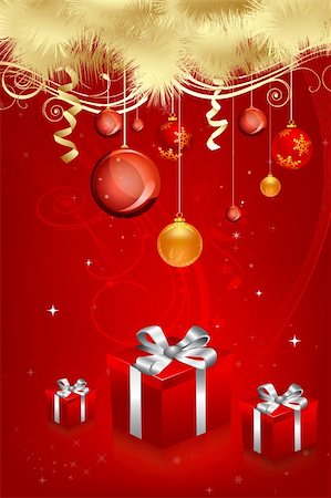 simsearch:400-05714031,k - illustration of christmas card with gifts on white background Stock Photo - Budget Royalty-Free & Subscription, Code: 400-04773091