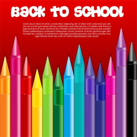 simsearch:400-05254227,k - illustration of back to school with crayons Photographie de stock - Aubaine LD & Abonnement, Code: 400-04773104