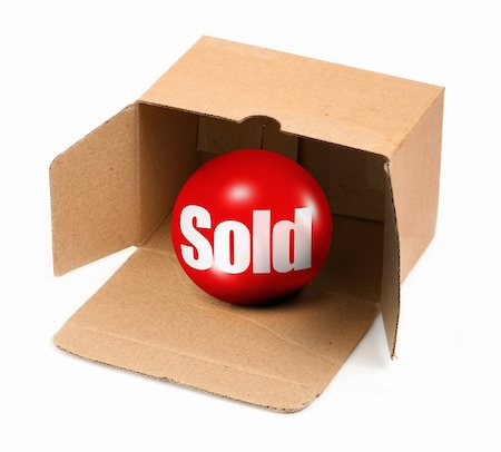 simsearch:400-04541900,k - sold concept - open cardboard box and 3D sale ball Foto de stock - Super Valor sin royalties y Suscripción, Código: 400-04773198
