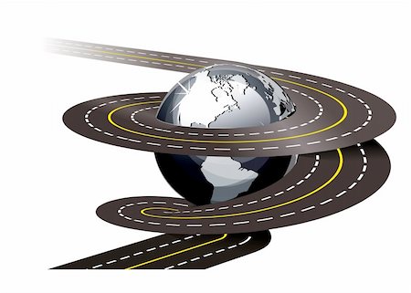 road junction - Spiral road concept illustration on white background Foto de stock - Super Valor sin royalties y Suscripción, Código: 400-04773269