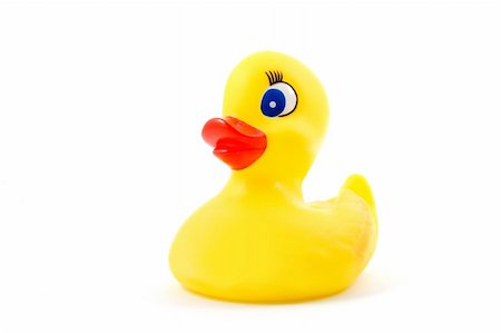 isolated toy rubber duck for playing in the bathroom Stock Photo - Budget Royalty-Free & Subscription, Code: 400-04773276