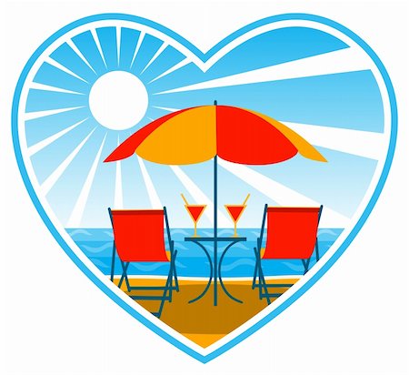 simsearch:400-07324083,k - vector deck chairs and drinks under umbrella on the beach, Adobe Illustrator 8 format Stock Photo - Budget Royalty-Free & Subscription, Code: 400-04773397