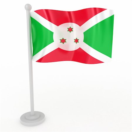 simsearch:400-04689380,k - Illustration of a flag of Burundi on a white background Fotografie stock - Microstock e Abbonamento, Codice: 400-04784096