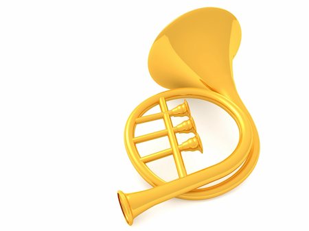 simsearch:400-09095300,k - musical instrument horn.3d Stock Photo - Budget Royalty-Free & Subscription, Code: 400-04784477