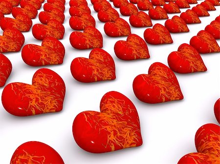 flame row hearts. 3d Stock Photo - Budget Royalty-Free & Subscription, Code: 400-04784484