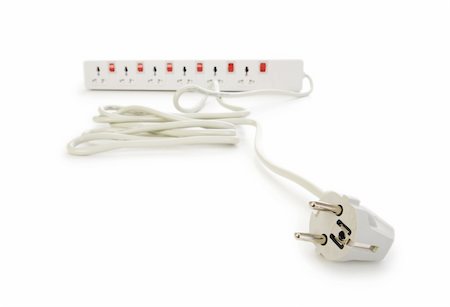 simsearch:400-04836001,k - Extension cord isolated on the white background Stock Photo - Budget Royalty-Free & Subscription, Code: 400-04784517