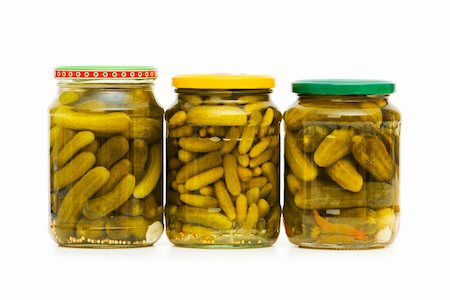 pickling gherkin - Can of cucumbers isolated on the white Stock Photo - Budget Royalty-Free & Subscription, Code: 400-04784548