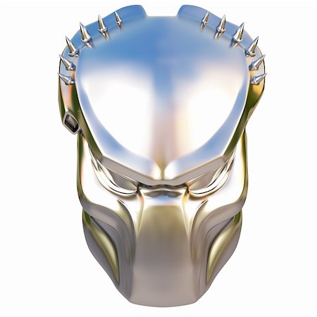 silver mask predator. isolated on white. Stock Photo - Budget Royalty-Free & Subscription, Code: 400-04784585
