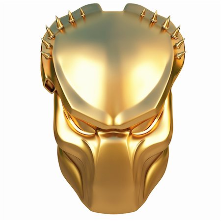golden mask predator. isolated on white. Stock Photo - Budget Royalty-Free & Subscription, Code: 400-04784586