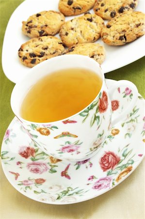 Cup with the green tea and the  cookies Stock Photo - Budget Royalty-Free & Subscription, Code: 400-04785024
