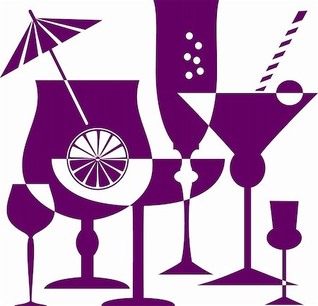 Drinking or cocktail glasses. Full scalable vector graphic. Photographie de stock - Aubaine LD & Abonnement, Code: 400-04785223