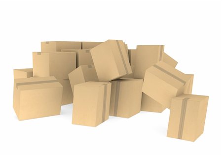 simsearch:400-07832326,k - piles of cardboard boxes on a white background Stockbilder - Microstock & Abonnement, Bildnummer: 400-04785300