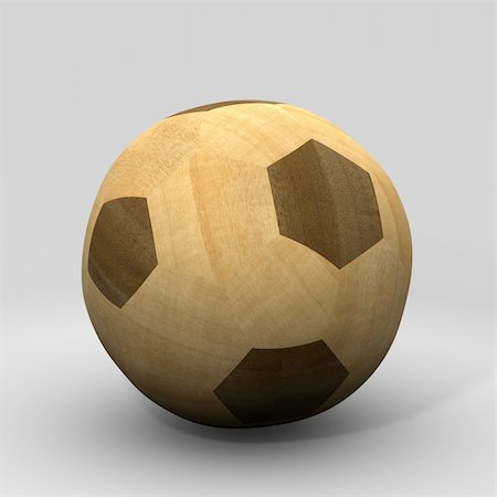 wooden soccer ball 3d rendered for web Photographie de stock - Aubaine LD & Abonnement, Code: 400-04785338