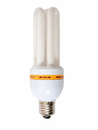 Energy saving light bulb isolated on white Stock Photo - Budget Royalty-Free & Subscription, Code: 400-04785621