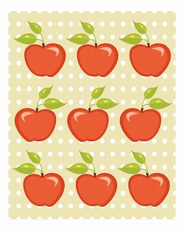 Cute apple background vector illustration Stock Photo - Budget Royalty-Free & Subscription, Code: 400-04785787