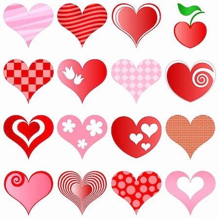 simsearch:400-08410647,k - hearts set for wedding and valentine design Stockbilder - Microstock & Abonnement, Bildnummer: 400-04785818
