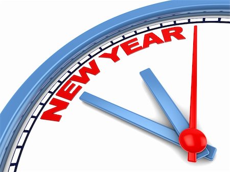 simsearch:400-06912620,k - 3d illustration of clock with sign 'new year' on it Stock Photo - Budget Royalty-Free & Subscription, Code: 400-04785997