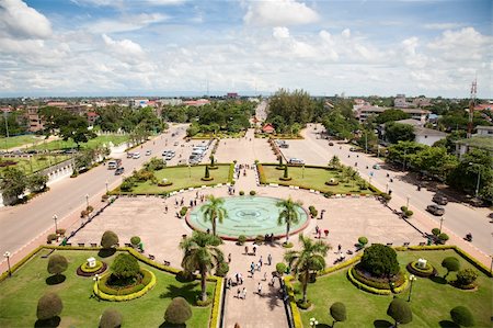 Vientiane, capital of Laos. View from Patuxay monument. Stock Photo - Budget Royalty-Free & Subscription, Code: 400-04786057