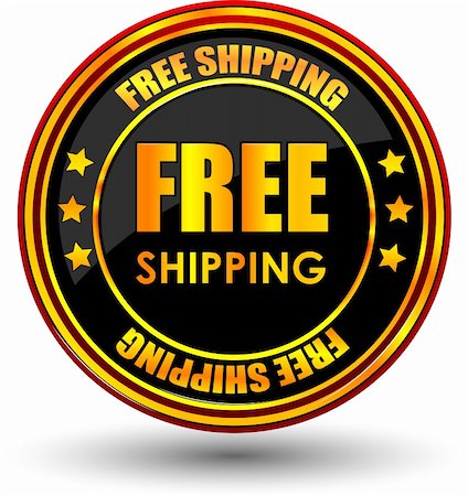 shipping labels - illustration of free shipping on white background Stock Photo - Budget Royalty-Free & Subscription, Code: 400-04786315