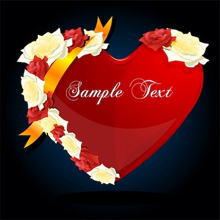 simsearch:400-04783578,k - illustration of valentine card with rose and ribbons Stockbilder - Microstock & Abonnement, Bildnummer: 400-04786329