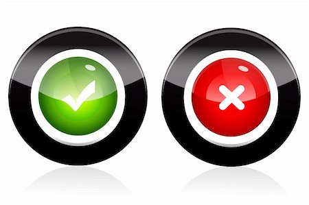 simsearch:400-04283929,k - illustration of right and wrong buttons on white background Stock Photo - Budget Royalty-Free & Subscription, Code: 400-04786336