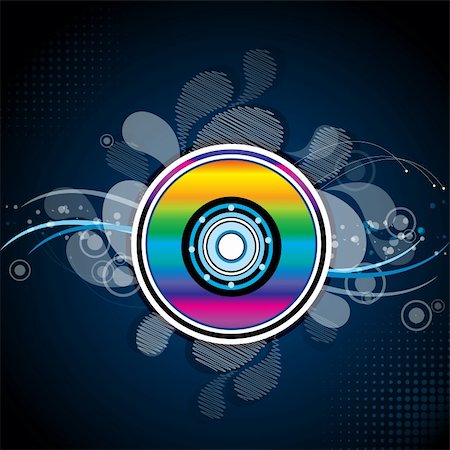 simsearch:400-03909479,k - illustration of colorful compact disc Foto de stock - Super Valor sin royalties y Suscripción, Código: 400-04786352