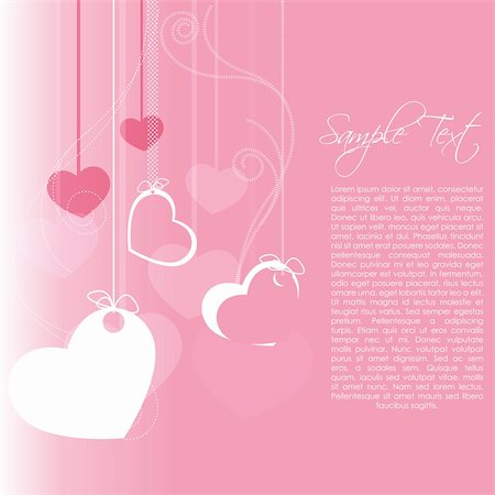 simsearch:400-05300404,k - illustration of valentine card with  hanging hearts Photographie de stock - Aubaine LD & Abonnement, Code: 400-04786361