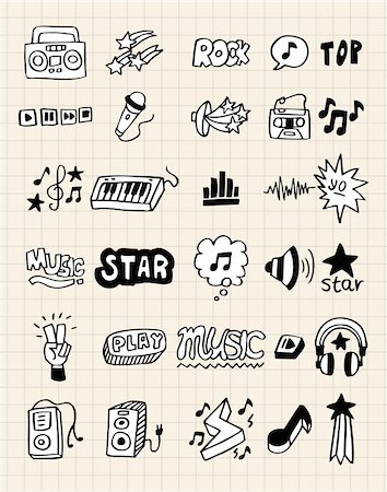 doodle drawing of book - hand draw music element Stock Photo - Budget Royalty-Free & Subscription, Code: 400-04786376