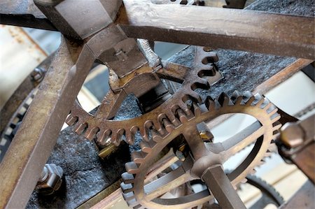 steel beams - Medieval  astronomical clock in St.Vitus cathedral, Prague, Prague castle - interior - detail Stock Photo - Budget Royalty-Free & Subscription, Code: 400-04786417