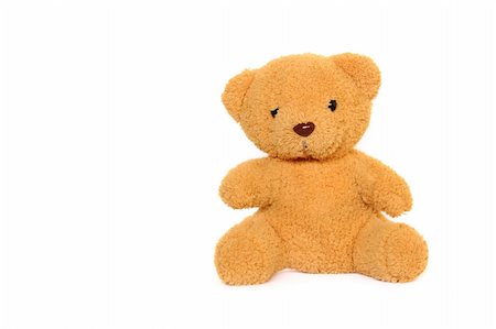 furry teddy bear - Classic teddybear isolated on white background Stock Photo - Budget Royalty-Free & Subscription, Code: 400-04786663