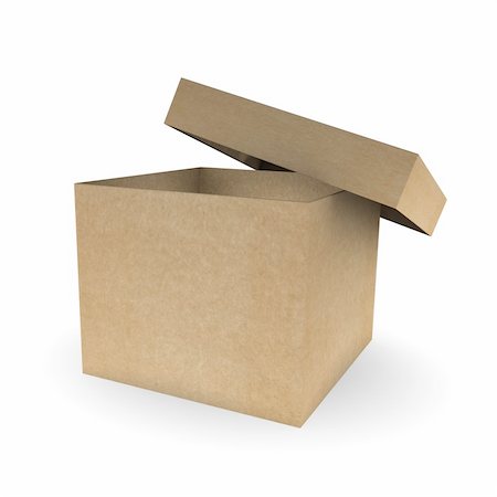 simsearch:400-05708252,k - Cardboard box isolated on white Stock Photo - Budget Royalty-Free & Subscription, Code: 400-04786688